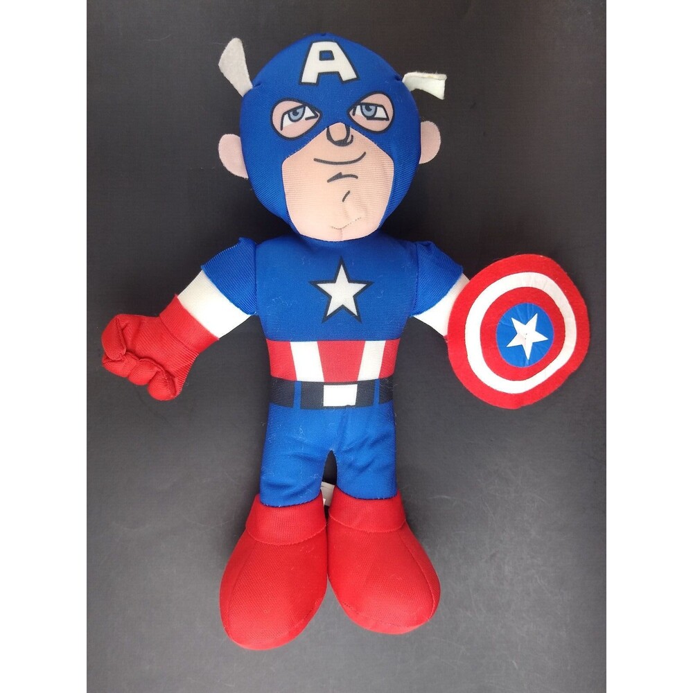 Marvel Super Heros Squad Plush Captain America Stuffed Nylon Toy Good Stuff 13"